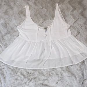 Show me your Mumu white sheer flowy top good preowned condition size medium